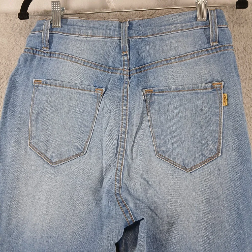 Vibrant M.I.U. Skinny High-Rise Light Wash Destroyed‎ Denim Jeans Size 15 W31